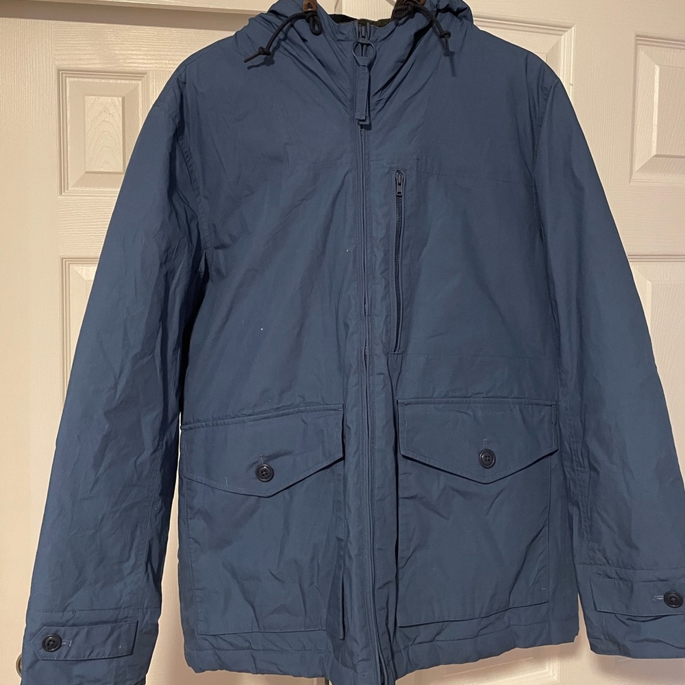 J. Crew mens medium hooded winter jacket (navy)